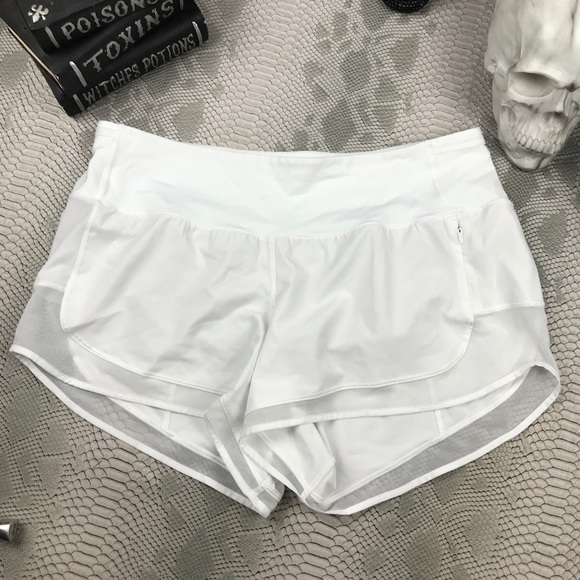 white lululemon shorts